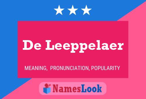 Poster del nome De Leeppelaer