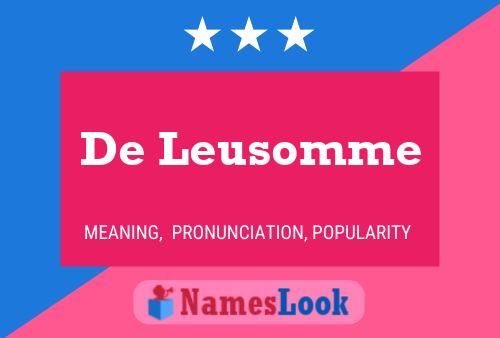 Poster del nome De Leusomme