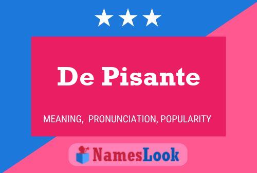 Poster del nome De Pisante