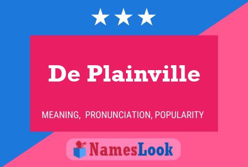 Poster del nome De Plainville