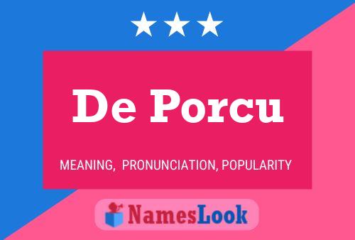 Poster del nome De Porcu