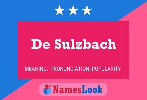 Poster del nome De Sulzbach