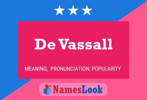 Poster del nome De Vassall