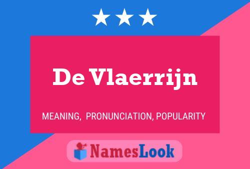 Poster del nome De Vlaerrijn