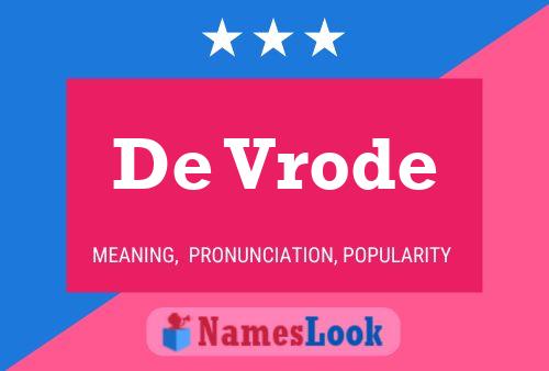 Poster del nome De Vrode