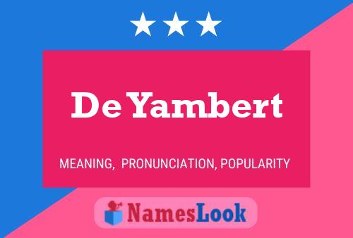 Poster del nome De Yambert