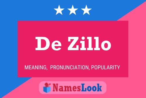 Poster del nome De Zillo