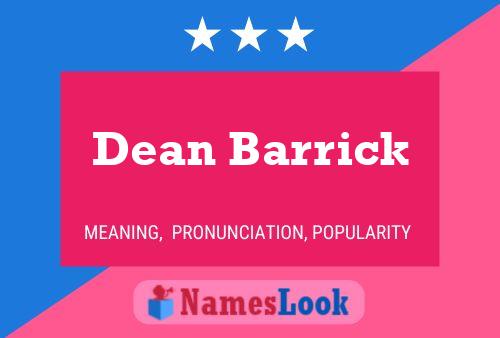 Poster del nome Dean Barrick