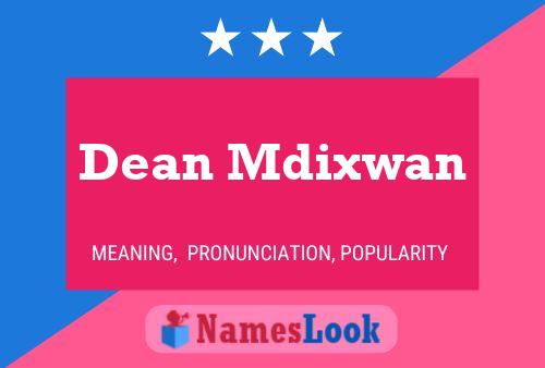 Poster del nome Dean Mdixwan