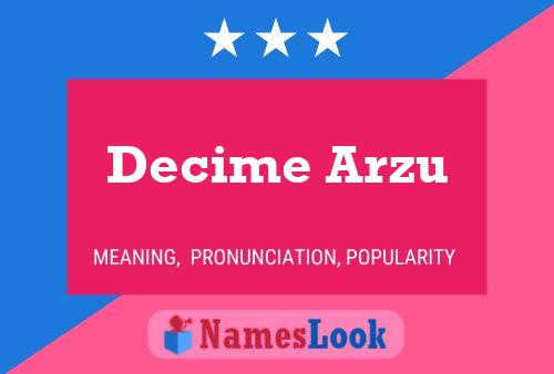 Poster del nome Decime Arzu