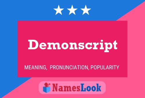 Poster del nome Demonscript