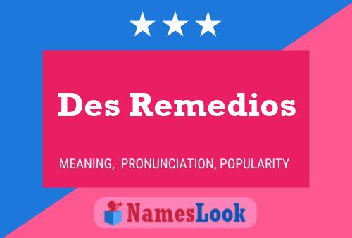 Poster del nome Des Remedios