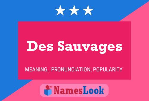 Poster del nome Des Sauvages