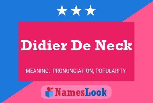 Poster del nome Didier De Neck