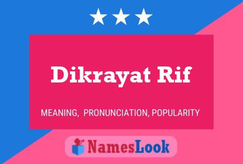 Poster del nome Dikrayat Rif