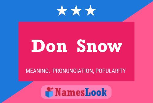 Poster del nome Don  Snow