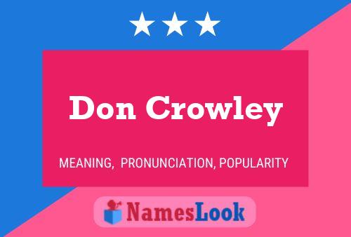 Poster del nome Don Crowley