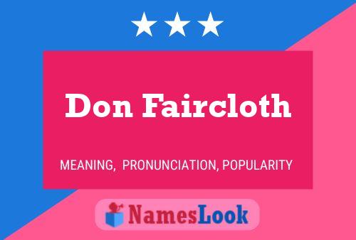 Poster del nome Don Faircloth