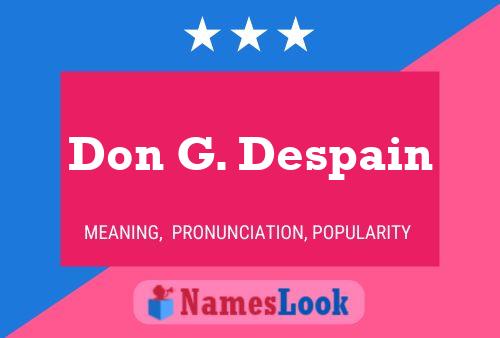 Poster del nome Don G. Despain