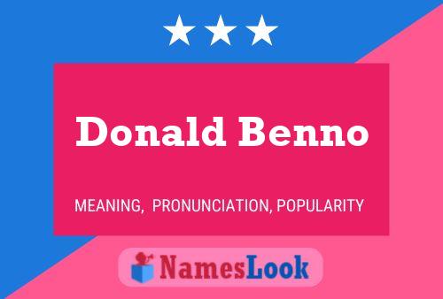 Poster del nome Donald Benno