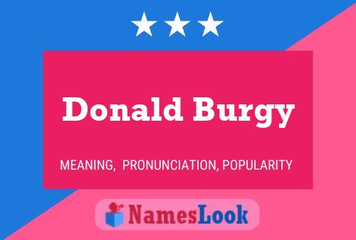 Poster del nome Donald Burgy