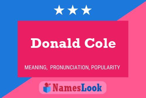 Poster del nome Donald Cole