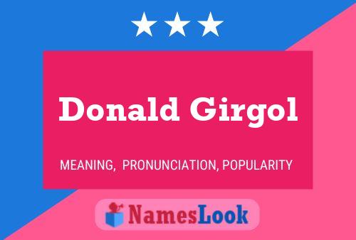 Poster del nome Donald Girgol