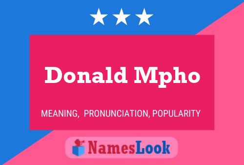 Poster del nome Donald Mpho