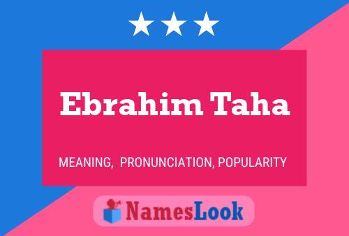 Poster del nome Ebrahim Taha