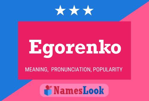 Poster del nome Egorenko