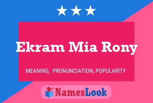 Poster del nome Ekram Mia Rony