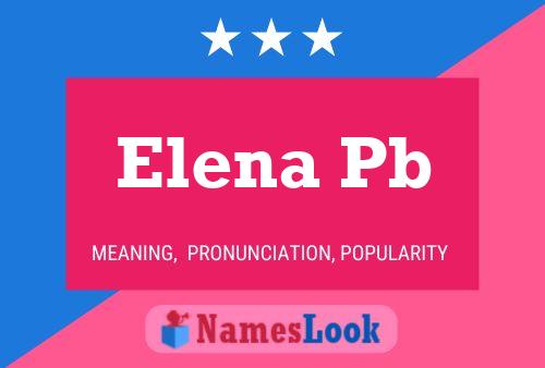 Poster del nome Elena Pb