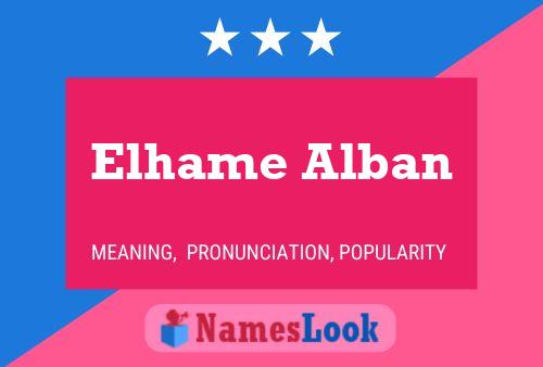 Poster del nome Elhame Alban