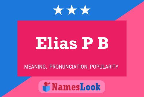 Poster del nome Elias P B