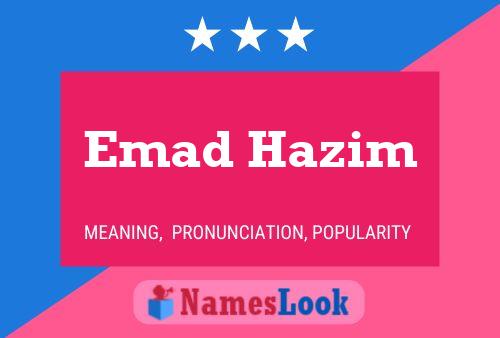 Poster del nome Emad Hazim