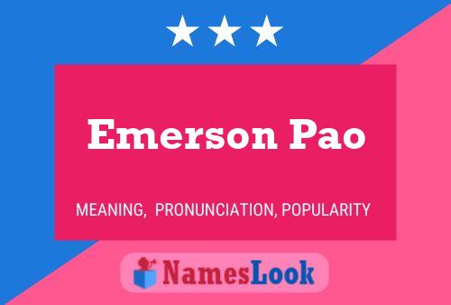 Poster del nome Emerson Pao