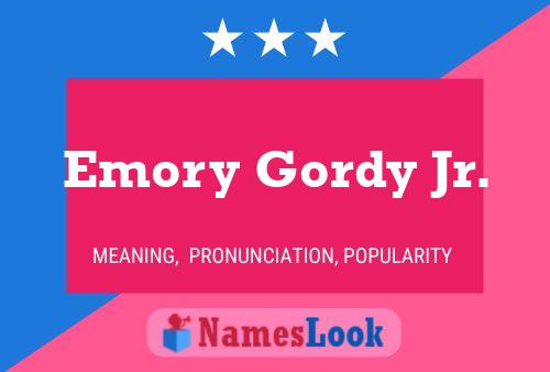 Poster del nome Emory Gordy Jr.