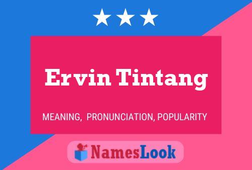 Poster del nome Ervin Tintang