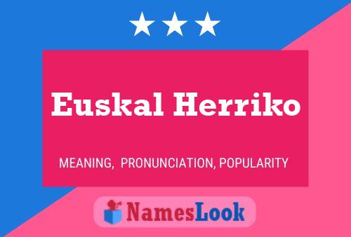 Poster del nome Euskal Herriko