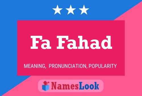 Poster del nome Fa Fahad