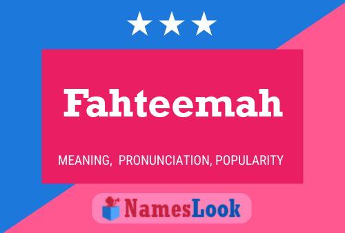 Poster del nome Fahteemah