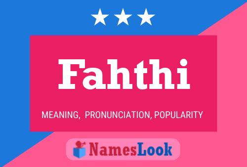 Poster del nome Fahthi