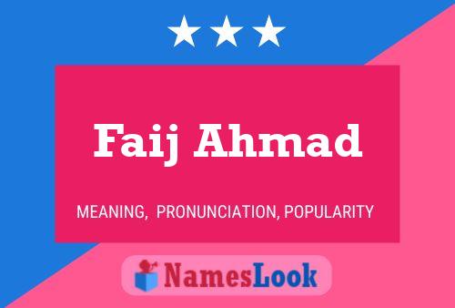 Poster del nome Faij Ahmad