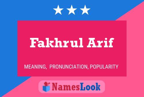 Poster del nome Fakhrul Arif