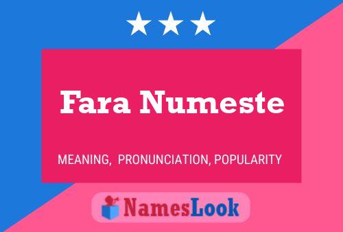 Poster del nome Fara Numeste