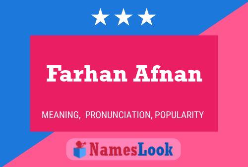 Poster del nome Farhan Afnan