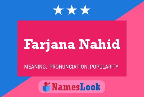 Poster del nome Farjana Nahid