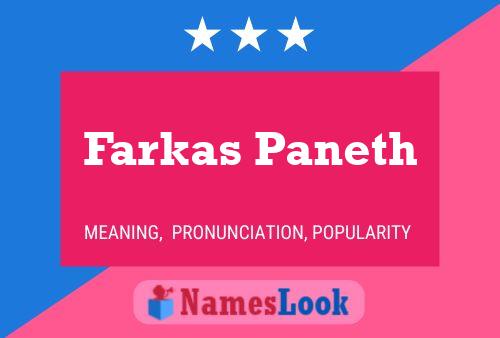 Poster del nome Farkas Paneth