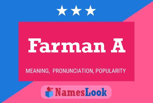 Poster del nome Farman A