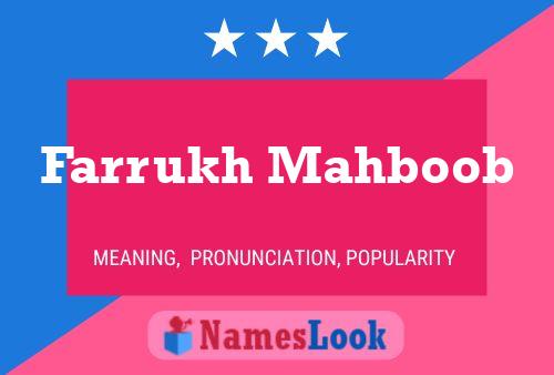 Poster del nome Farrukh Mahboob